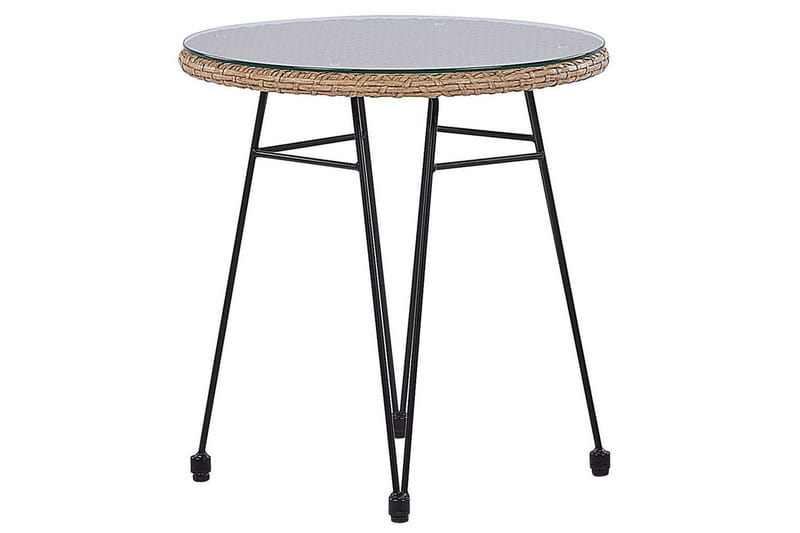 Cafeset Beliani Tropea II Natural - Hagemøbler & utemiljø - Hagegruppe - Cafemøbler & cafesett