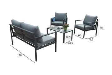 Adrio Hagesett Mørkegrå - Hagemøbler & utemiljø - Hagegruppe - Cafemøbler & cafesett