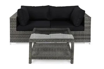 Bahamas Loungegruppe 2 Pers. Bord 75x75 - Grå - Hagemøbler & utemiljø - Hagegruppe - Cafemøbler & cafesett