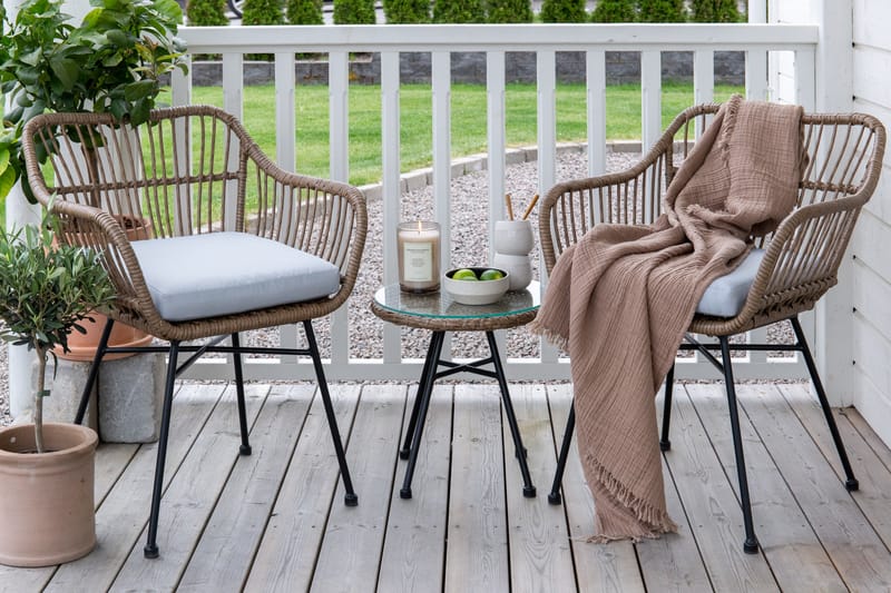 Balkonggruppe Viga 2-seters Svart - Venture Home - Hagemøbler & utemiljø - Hagegruppe - Cafemøbler & cafesett