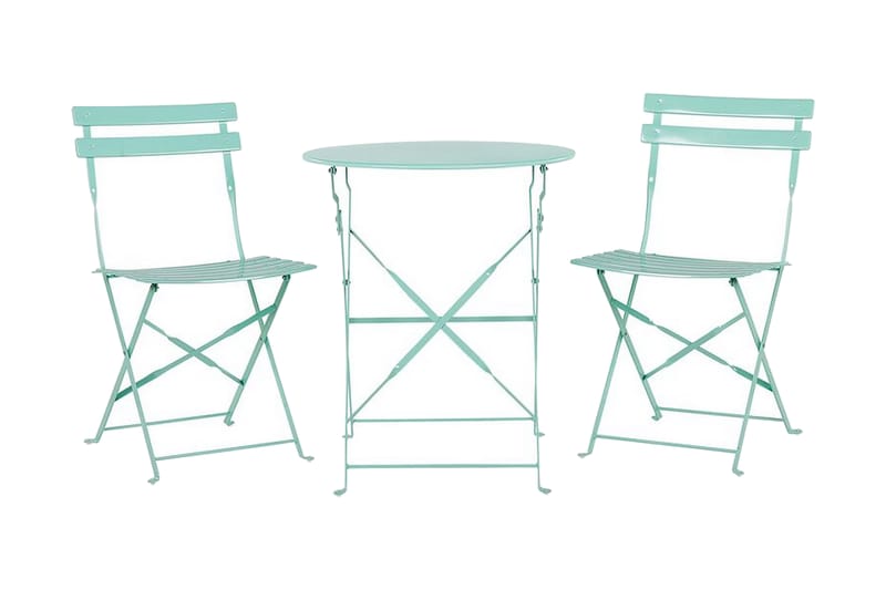 Balkongsett Alatri 60 cm + 2 stoler - mintgrønn - Hagemøbler & utemiljø - Hagegruppe - Cafemøbler & cafesett