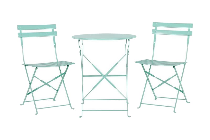 Balkongsett Alatri 60 cm + 2 stoler - mintgrønn - Cafemøbler & cafesett