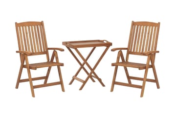 Balkongsett av bord och 2 stoler blå JAVA - Tre/natur - Hagemøbler & utemiljø - Hagegruppe - Cafemøbler & cafesett