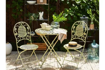 Balkongsett av bord og 2 stoler Lysegrønn BIVIO - Grønn - Hagemøbler & utemiljø - Hagegruppe - Cafemøbler & cafesett