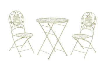 Balkongsett av bord og 2 stoler Lysegrønn BIVIO - Grønn - Hagemøbler & utemiljø - Hagegruppe - Cafemøbler & cafesett
