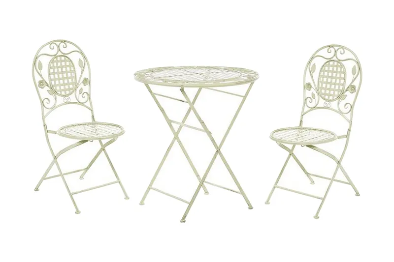 Balkongsett av bord og 2 stoler Lysegrønn BIVIO, Grønn