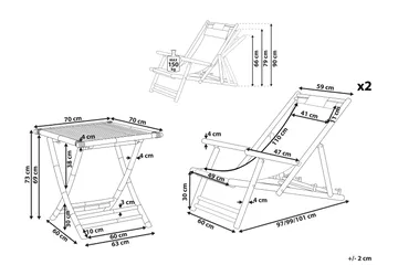 Balkongsett Hvit/ beige ATRANI / SPELLO - Beige - Hagemøbler & utemiljø - Hagegruppe - Cafemøbler & cafesett