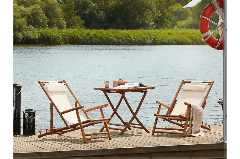 Balkongsett Hvit/ beige ATRANI / SPELLO - Beige - Hagemøbler & utemiljø - Hagegruppe - Cafemøbler & cafesett