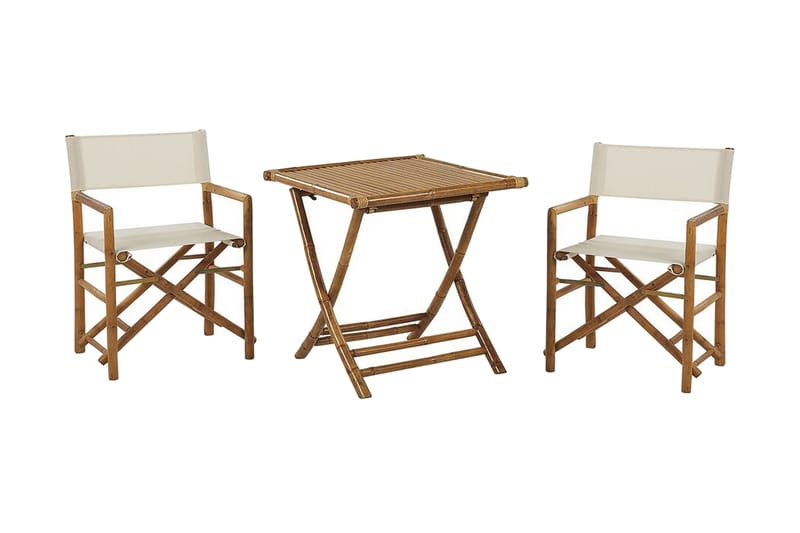 Balkongsett Hvit/ beige MOLISE / SPELLO - Tre / Natur - Hagemøbler & utemiljø - Hagegruppe - Cafemøbler & cafesett