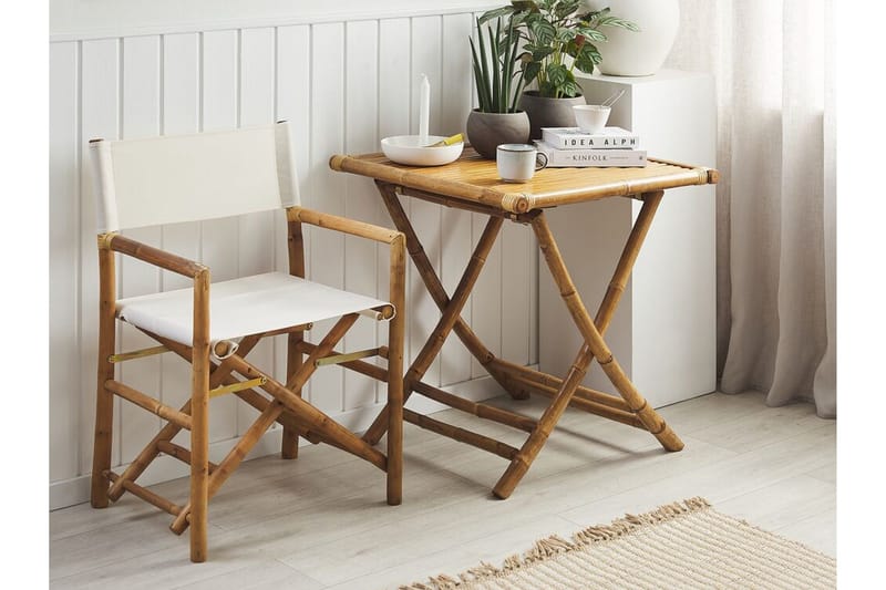 Balkongsett Hvit/ beige MOLISE / SPELLO - Tre / Natur - Hagemøbler & utemiljø - Hagegruppe - Cafemøbler & cafesett