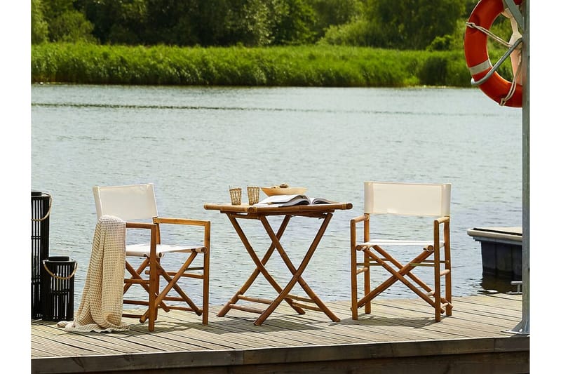 Balkongsett Hvit/ beige MOLISE / SPELLO - Tre / Natur - Hagemøbler & utemiljø - Hagegruppe - Cafemøbler & cafesett