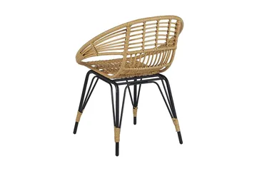 Balkongsett med bord og 2 stoler rotting PELLARO - Tre / Natur - Hagemøbler & utemiljø - Hagegruppe - Cafemøbler & cafesett