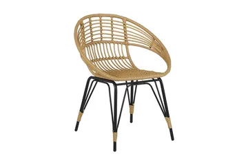 Balkongsett med bord og 2 stoler rotting PELLARO - Tre / Natur - Hagemøbler & utemiljø - Hagegruppe - Cafemøbler & cafesett