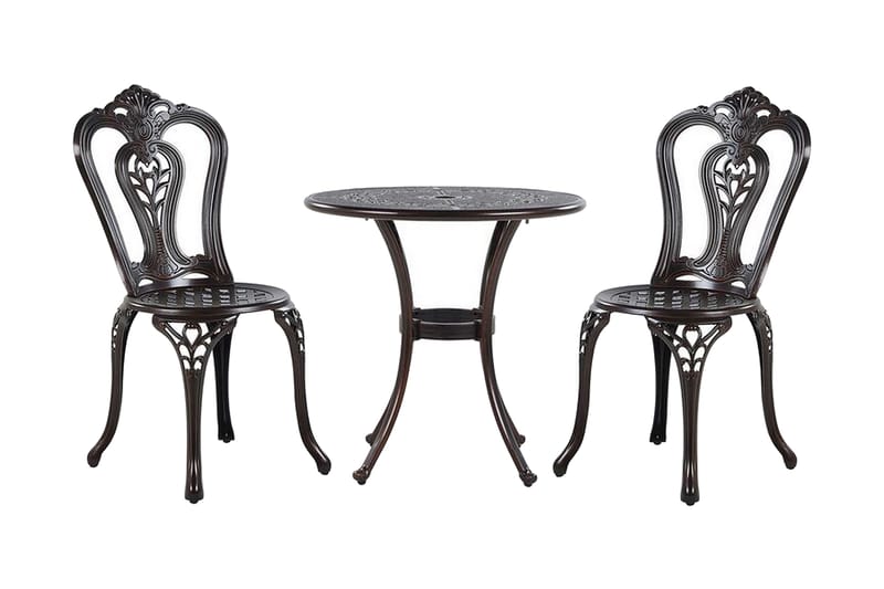 Balkongsett Radogna 65 cm + 2 stoler - Brun - Cafemøbler & cafesett