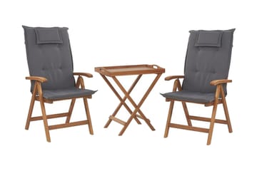 Balkongsett Riliegh 68 cm + 2 Stoler - Grafittgrå - Hagemøbler & utemiljø - Hagegruppe - Cafemøbler & cafesett