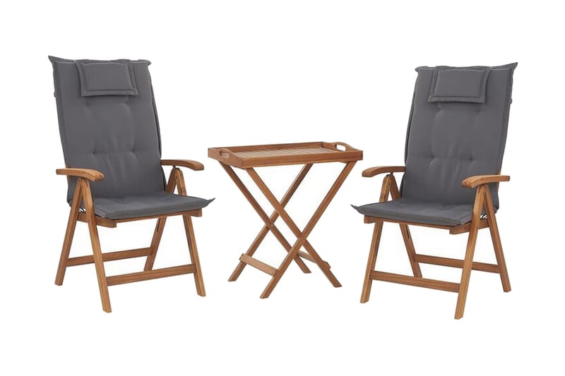 Balkongsett Riliegh 68 cm + 2 Stoler - Grafittgrå - Hagemøbler & utemiljø - Hagegruppe - Cafemøbler & cafesett