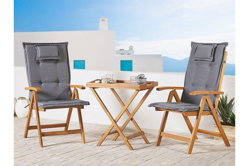 Balkongsett Riliegh 68 cm + 2 Stoler - Grafittgrå - Hagemøbler & utemiljø - Hagegruppe - Cafemøbler & cafesett