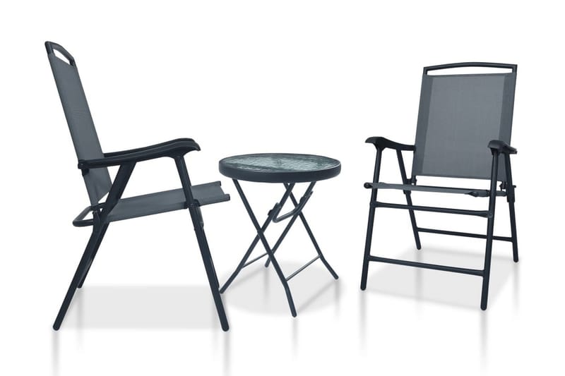 Bistrosett 3 deler grå stål - Grå - Cafemøbler & cafesett