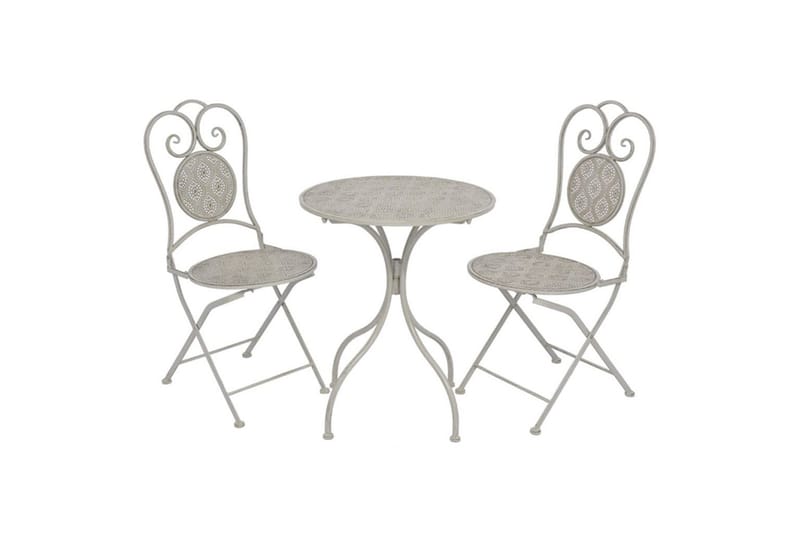 Bistrosett 3 deler stål grå - Grå - Cafemøbler & cafesett