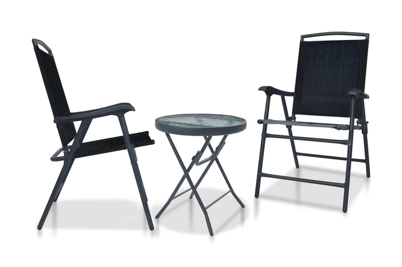 Bistrosett 3 deler svart stål - Svart - Cafemøbler & cafesett