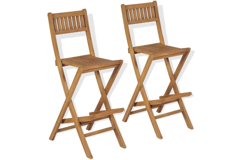 Bistrosett med brettbare stoler 3 deler heltre teak - Brun - Cafemøbler & cafesett