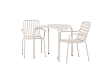 Borneo Cafésett 70 cm + 2 Peking Karmstoler - Beige - Hagemøbler & utemiljø - Hagegruppe - Cafemøbler & cafesett