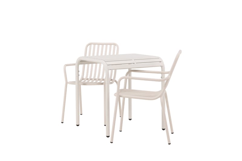 Borneo Cafésett 70 cm + 2 Peking Karmstoler - Beige - Hagemøbler & utemiljø - Hagegruppe - Cafemøbler & cafesett