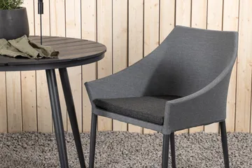 Break Cafégruppe Rund 90 cm + 2 Spoga Spisestol - Grå/Svart - Hagemøbler & utemiljø - Hagegruppe - Cafem øbler & cafesett