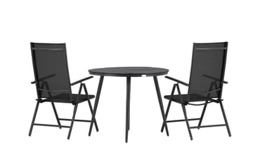 Break Cafésett Rundt Ø90 cm + 2 Break Posisjonsstol - Svart - Hagemøbler & utemiljø - Hagegruppe - Cafemøbler & cafesett