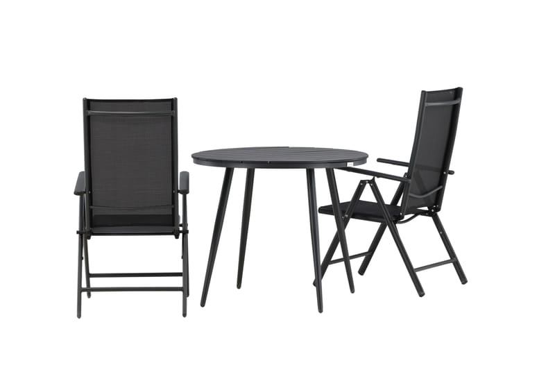 Break Cafésett Rundt Ø90 cm + 2 Break Posisjonsstol - Svart - Hagemøbler & utemiljø - Hagegruppe - Cafemøbler & cafesett
