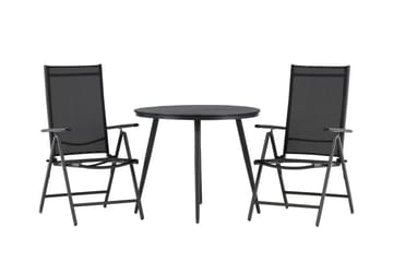 Break Cafésett Rundt Ø90 cm + 2 Break Posisjonsstol - Svart - Hagemøbler & utemiljø - Hagegruppe - Cafemøbler & cafesett