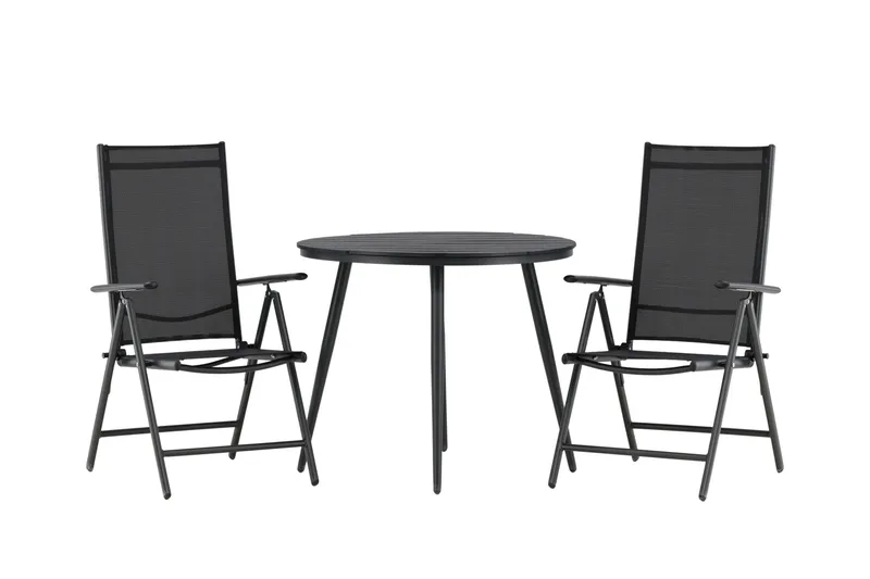 Break Cafésett Rundt Ø90 cm + 2 Break Posisjonsstol, Svart
