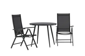 Break Cafésett Rundt Ø90 cm + 2 Break Posisjonsstol - Svart - Hagemøbler & utemiljø - Hagegruppe - Cafemøbler & cafesett