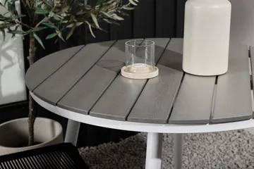 Break Spisegruppe Rund 90 cm + 2 Lindos Stablebar Stol - Svart/Grå - Hagemøbler & utemiljø - Hagegruppe - Cafemøbler & cafesett