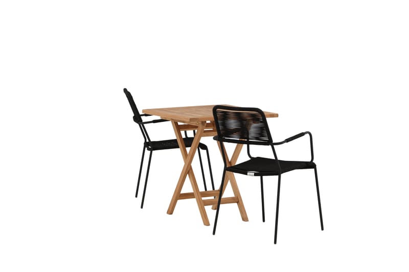 Cafégruppe Kenya 70x70 cm + 2 Karmstol Lindos - Teak - Cafemøbler & cafesett