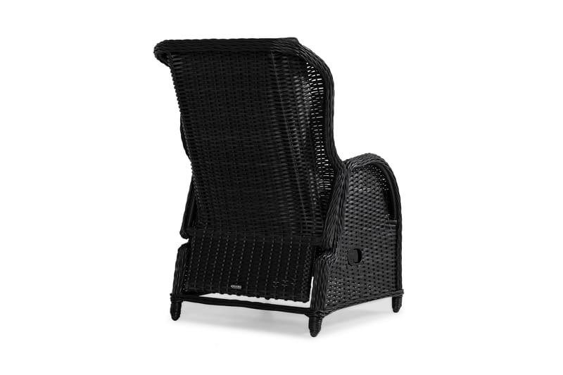 Cafésett Marcus med 2 Reclinerlenestoler m Pute - Svart - Hagemøbler & utemiljø - Hagegruppe - Cafemøbler & cafesett