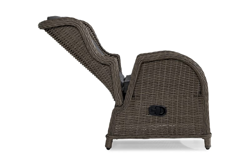 Cafésett Marcus med 2 Reclinerlenestoler m Pute - Grå - Hagemøbler & utemiljø - Hagegruppe - Cafemøbler & cafesett
