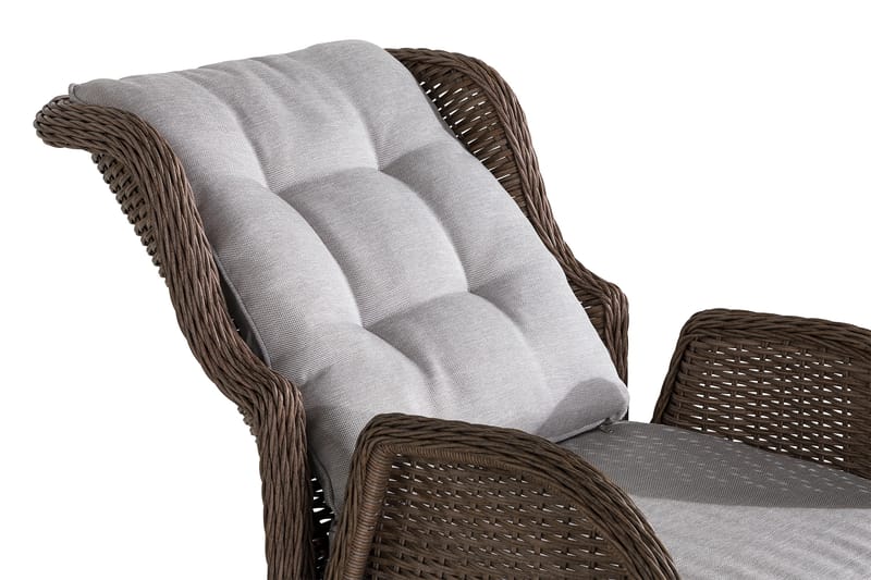 Cafésett Marcus med 2 Reclinerlenestoler m Pute - Natur - Hagemøbler & utemiljø - Hagegruppe - Cafemøbler & cafesett