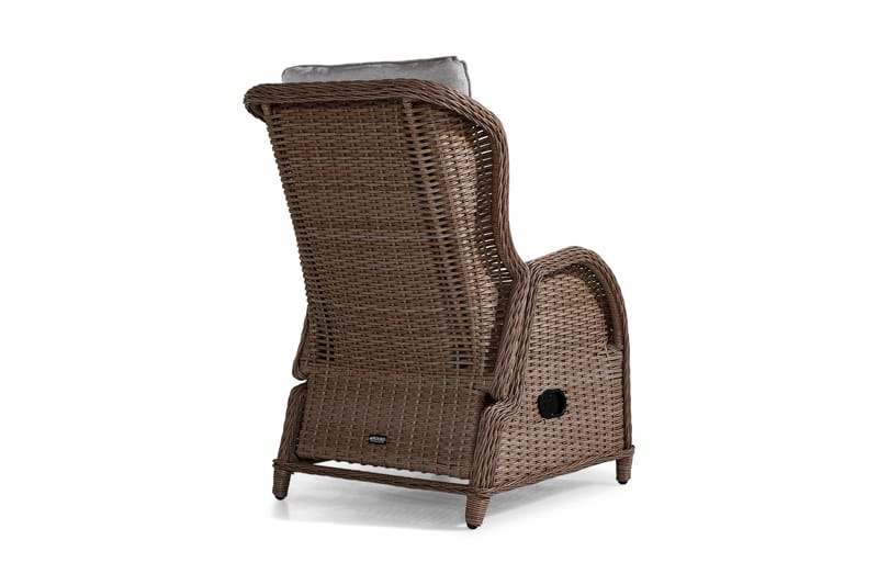 Cafésett Marcus med 2 Reclinerlenestoler m Pute - Natur - Hagemøbler & utemiljø - Hagegruppe - Cafemøbler & cafesett