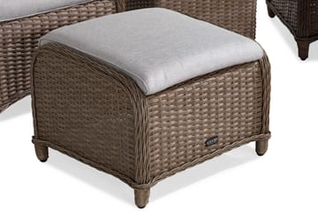 Cafésett Marcus med 2 Reclinerlenestoler m Pute - Natur - Hagemøbler & utemiljø - Hagegruppe - Cafemøbler & cafesett