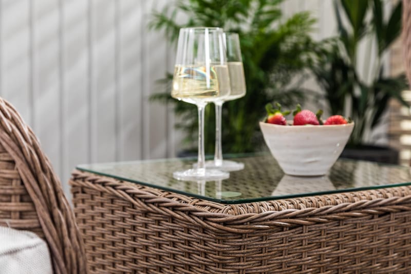 Cafésett Marcus med 2 Reclinerlenestoler m Pute - Natur - Hagemøbler & utemiljø - Hagegruppe - Cafemøbler & cafesett