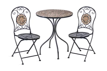 Cafesett MOSAIC bord og 2 stoler D60xH70cm - Hagemøbler & utemiljø - Hagegruppe - Cafemøbler & cafesett
