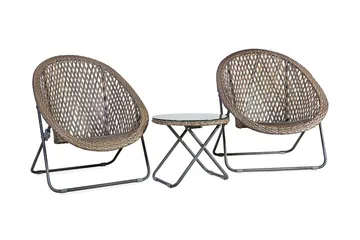 Cafesett TURKU 2 stoler og bord sammenleggbart - Hagemøbler & utemiljø - Hagegruppe - Cafemøbler & cafesett