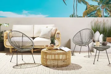 Cayaco Balkongsett 70 cm + 2 Stoler - Kunstrotting/Mørkegrå - Hagemøbler & utemiljø - Hagegruppe - Cafemøbler & cafesett