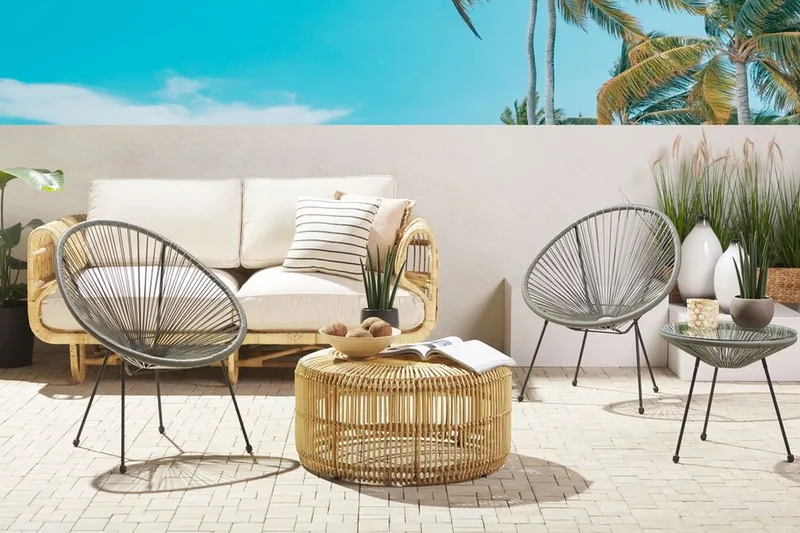 Cayaco Balkongsett 70 cm + 2 Stoler - Kunstrotting/Mørkegrå - Hagemøbler & utemiljø - Hagegruppe - Cafemøbler & cafesett