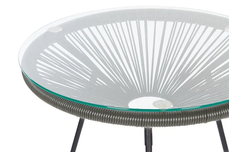 Cayaco Balkongsett 70 cm + 2 Stoler - Kunstrotting/Mørkegrå - Hagemøbler & utemiljø - Hagegruppe - Cafemøbler & cafesett