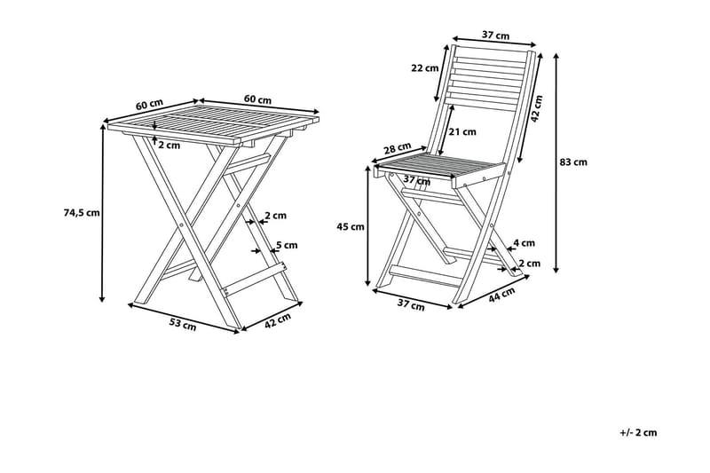 Cordido Cafésett - Hvit - Hagemøbler & utemiljø - Hagegruppe - Cafemøbler & cafesett