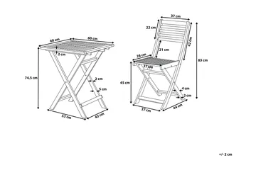 Fiji Balkongsett 60 cm - Gul - Hagemøbler & utemiljø - Hagegruppe - Cafemøbler & cafesett