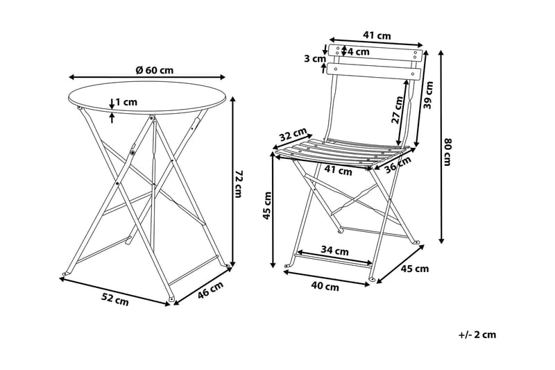 Fiori Balkongsett 52 cm - Blå - Hagemøbler & utemiljø - Hagegruppe - Cafemøbler & cafesett