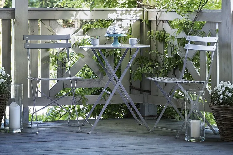 Fiori Balkongsett 52 cm - Grå - Hagemøbler & utemiljø - Hagegruppe - Cafemøbler & cafesett